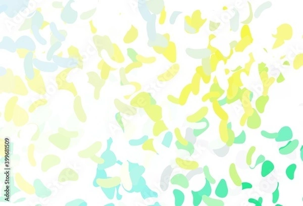 Fototapeta Light Green, Yellow vector texture with random forms.
