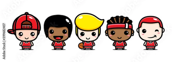 Fototapeta cute character vector design for basketball player team