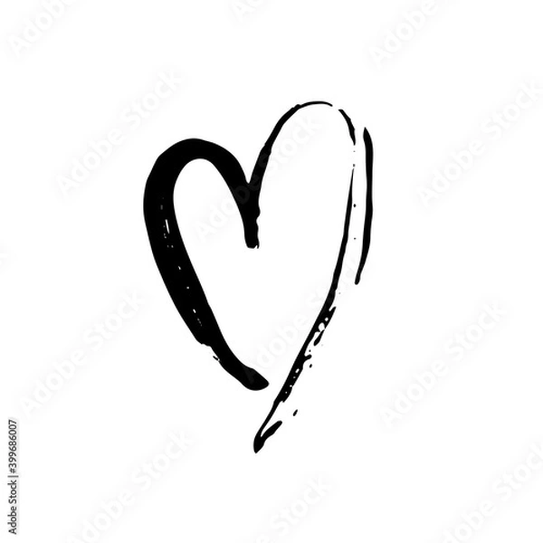 Fototapeta Grunge heart. Valentine day print. Vector illustration.