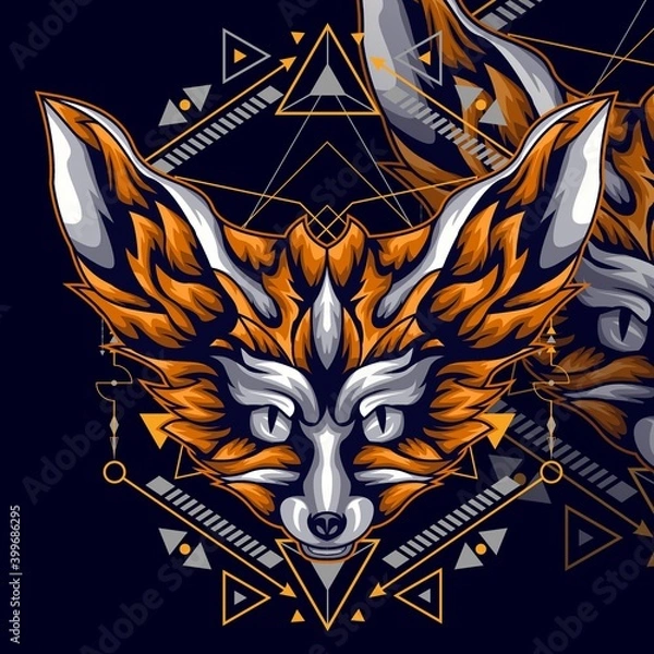 Obraz red fox golden