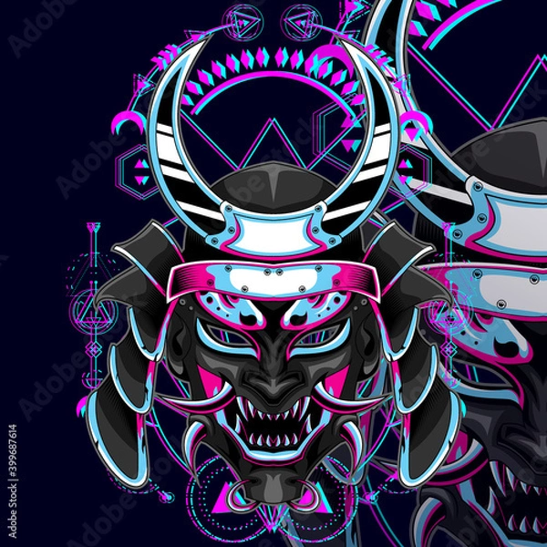 Obraz Samurai mecha cyberpunk