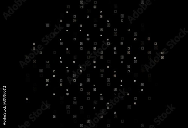 Fototapeta Dark Black vector pattern in square, circular style.