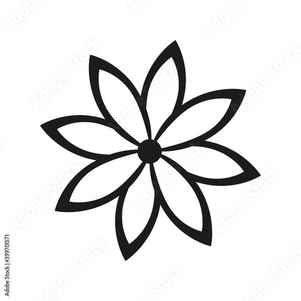 Fototapeta Anise icon. Thin linear anise outline icon isolated on white background from india collection. Line vector sign, symbol for web and mobile