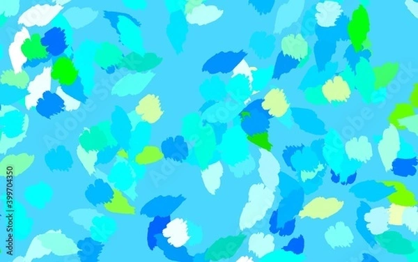 Fototapeta Light Blue, Green vector backdrop with memphis shapes.
