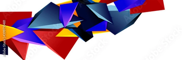 Fototapeta Triangle mosaic abstract background, 3d triangular low poly shapes. Geometric vector illustration for covers, banners, flyers and posters and other