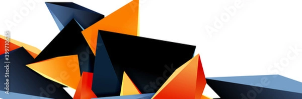 Fototapeta Triangle mosaic abstract background, 3d triangular low poly shapes. Geometric vector illustration for covers, banners, flyers and posters and other