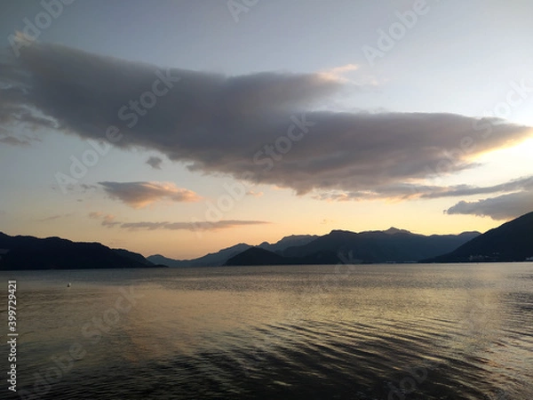 Obraz Sunset over Marmaris, Turkey. Mountains on the horizon
