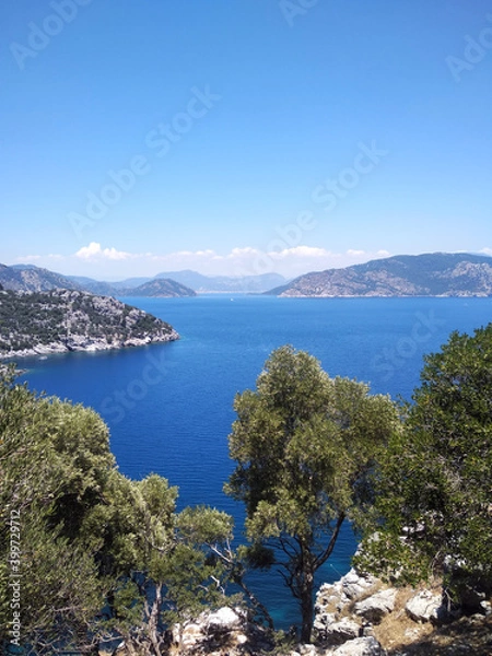 Obraz Aegean sea landscape: the view for the bays, on the horizon Marmaris, Turkey