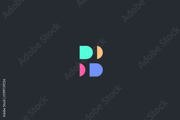 Fototapeta Minimal Modern Abstract Letter B Dark Background Logo Template