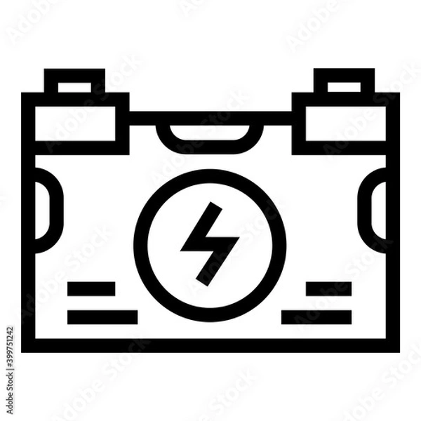 Fototapeta Car Ignition Battery Service Flat Icon Isolated On White Background