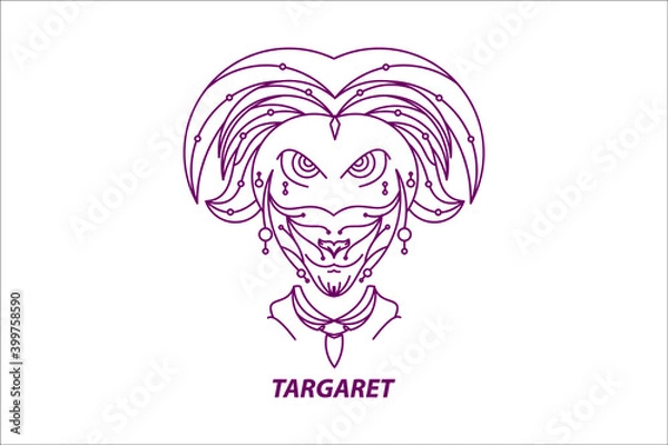 Fototapeta Mythological animal logo template illustration with outline style