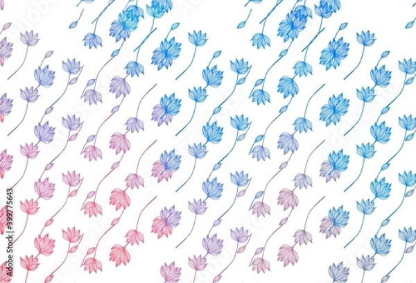 Fototapeta Light Blue, Red vector sketch pattern.