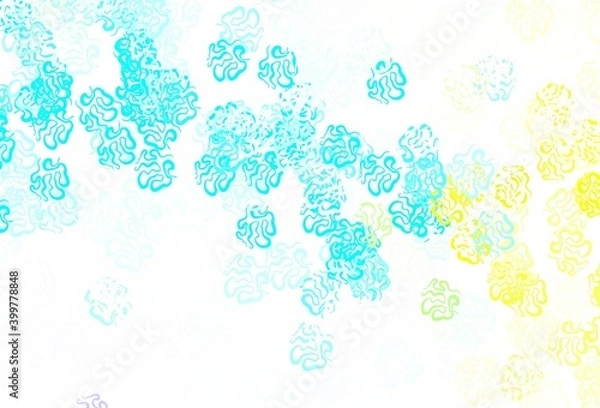 Fototapeta Light Blue, Green vector template with chaotic shapes.