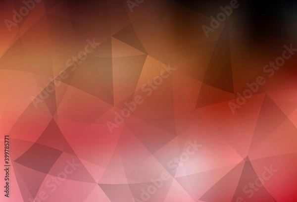 Fototapeta Light Red, Yellow vector shining triangular backdrop.