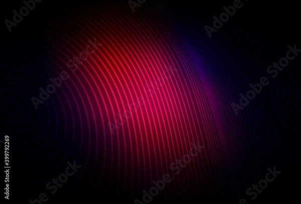 Fototapeta Dark Pink, Red vector backdrop with curved lines.