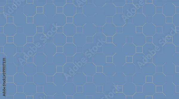 Fototapeta Seamless pattern of quadrangles. Blue and yellow.