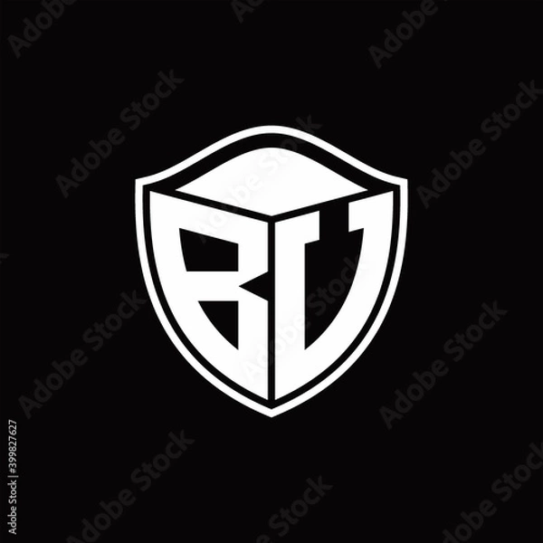 Obraz BV Logo monogram shield shape with outline rounded design template