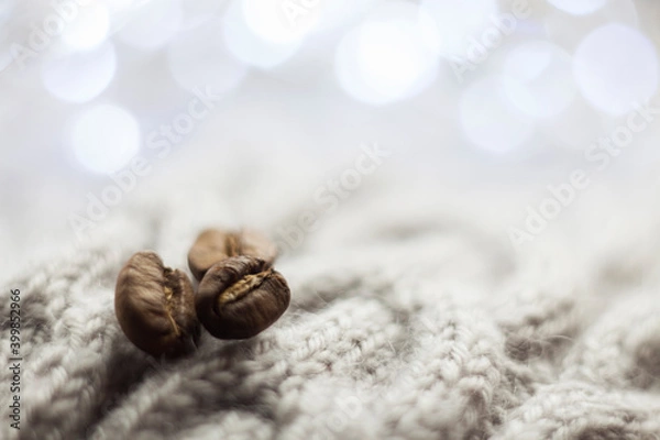Obraz coffee beans on a scarf