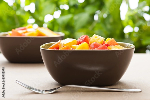 Obraz One bowl of Mixed tropical fruit salad