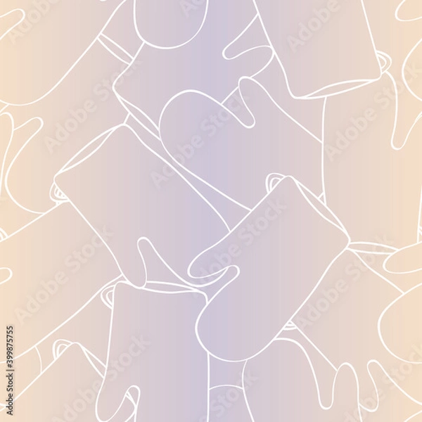 Obraz Vector Oven Mit Potholder Outlines on Ombre Purple Orange Background Seamless Repeat Pattern. Background for textiles, cards, manufacturing, wallpapers, print, gift wrap and scrapbooking.