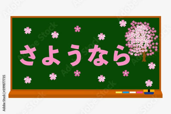 Fototapeta 黒板にさようならのメッセージ