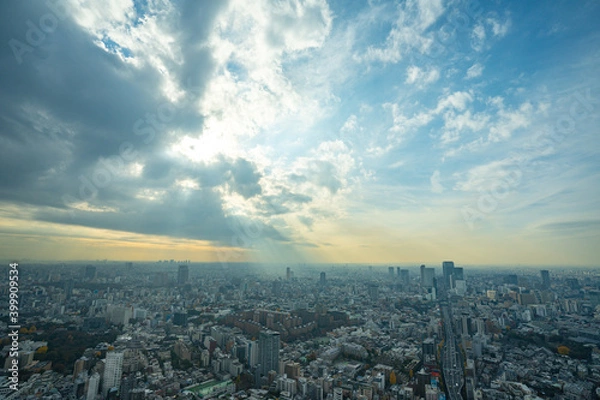 Obraz 【六本木ヒルズより】東京都内、都市景観/渋谷方面