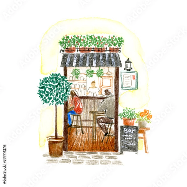 Fototapeta 街の小さな居酒屋