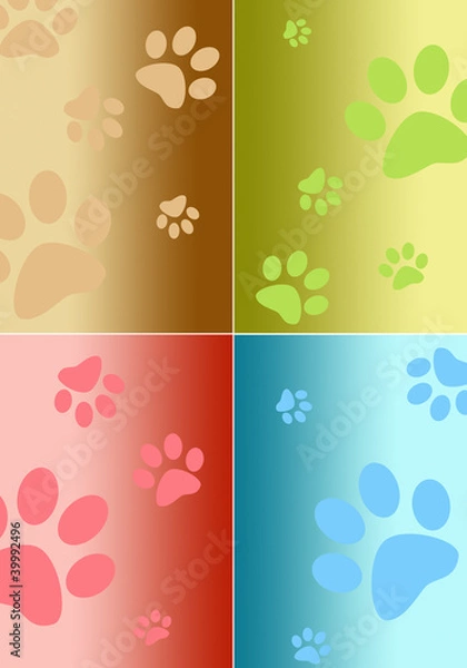 Fototapeta Paw print borders