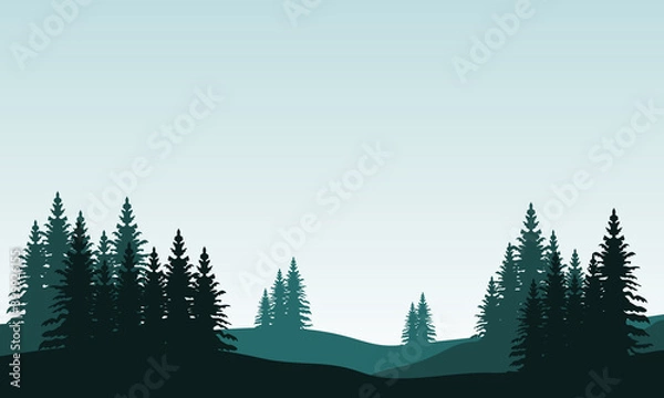 Obraz Beautiful tress scenery in the flat soil countryside. City vector