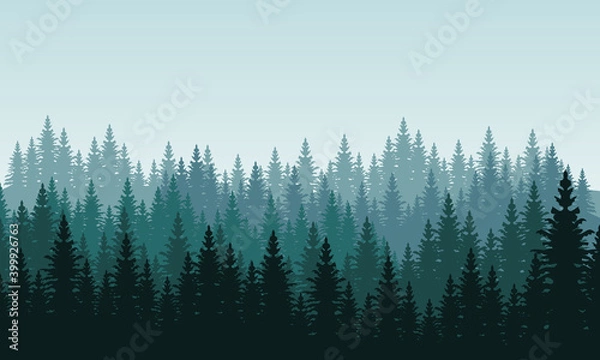 Obraz Beauty scenery spruce on the city edge. City vector