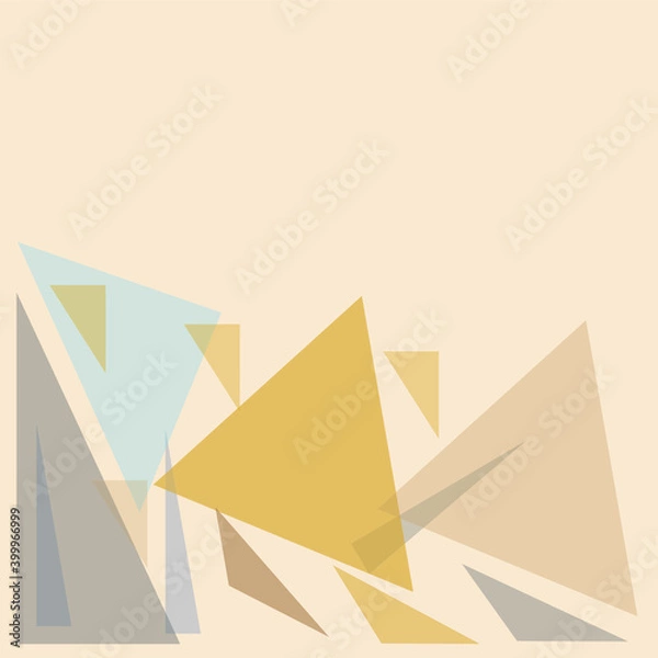Fototapeta abstract geometric pattern with colorful triangles on a trendy beige background