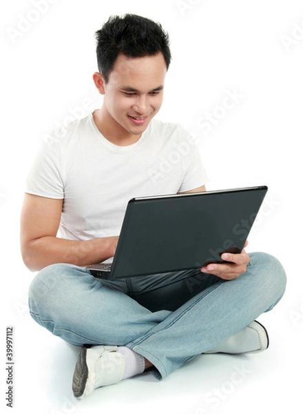 Obraz man using laptop
