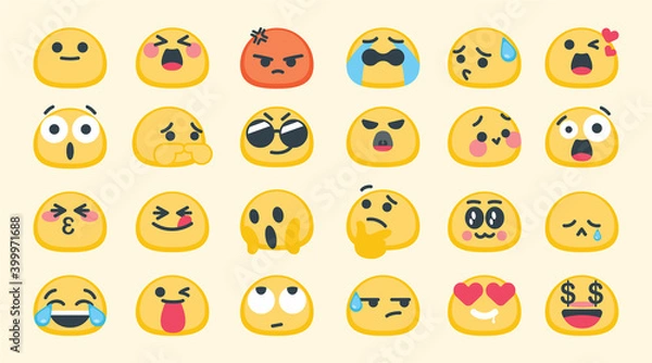Fototapeta Emoji set vector isolated icon collection. Emoji set