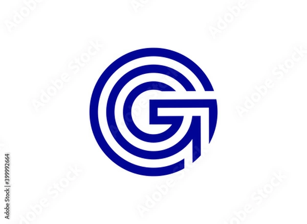 Fototapeta Round letter G. Vector logo design.