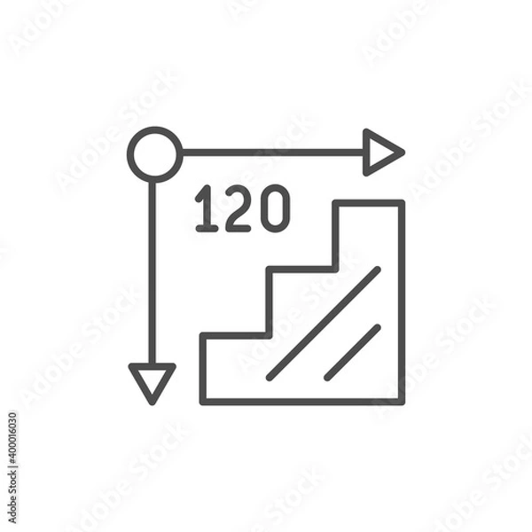 Fototapeta Stairs scheme line outline icon