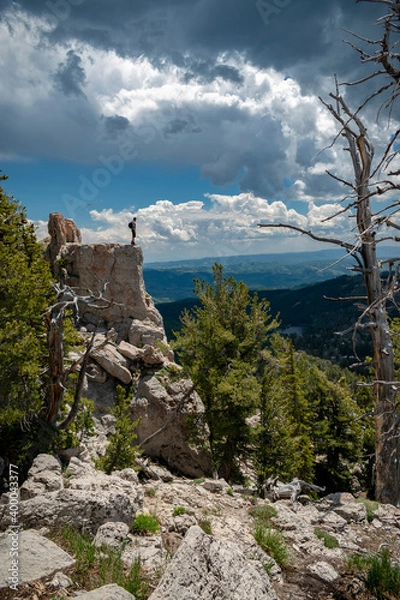 Fototapeta hiker on summit