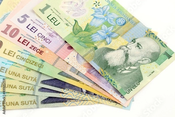 Obraz Romanian banknotes, close-up