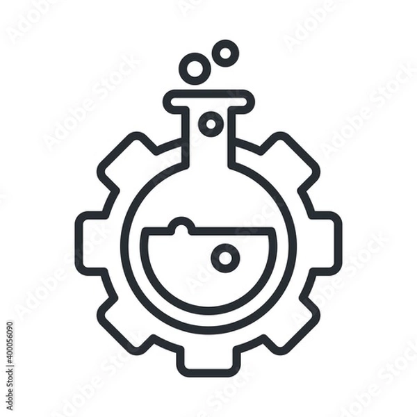 Fototapeta Chemical engineering icon in flat design style.