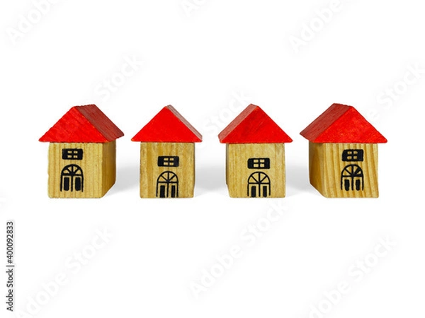 Obraz Old wood building blocks houses