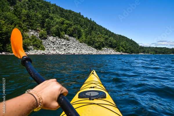 Obraz Kayaking at Devil's Lake State Park in Wisconsin