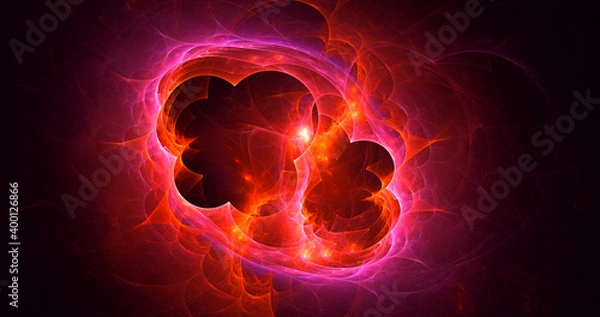 Fototapeta 3D rendering abstract colorful fractal light background