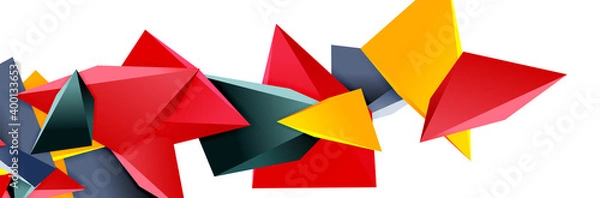 Fototapeta Triangle mosaic abstract background, 3d triangular low poly shapes. Geometric vector illustration for covers, banners, flyers and posters and other