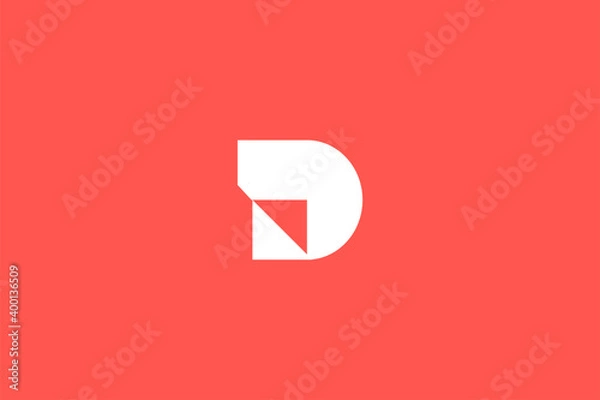Fototapeta Minimal Modern Abstract Letter D Dark Background Logo Template