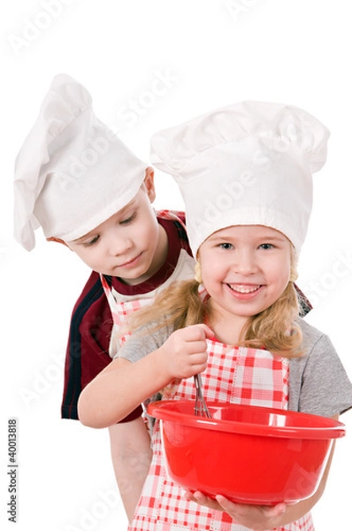 Obraz two children cooks