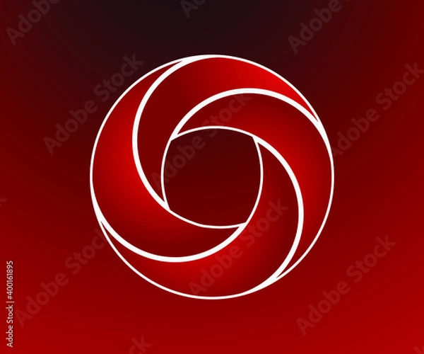 Fototapeta Abstract red background with circles
