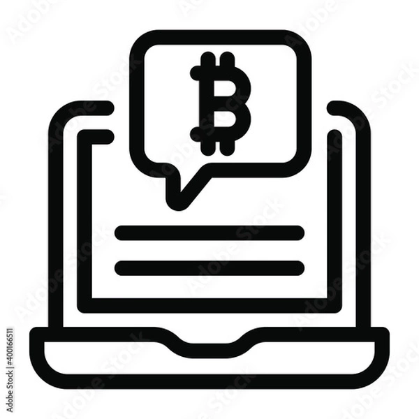 Fototapeta 
Bitcoin communication vector in solid design 
