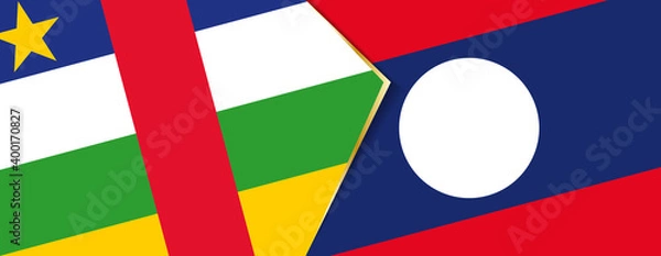 Fototapeta Central African Republic and Laos flags, two vector flags.