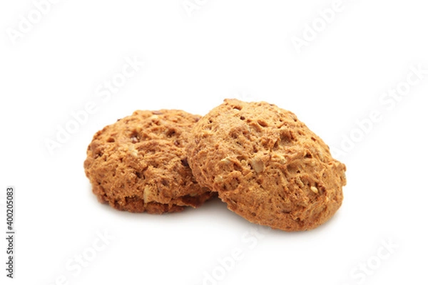 Fototapeta Oats biscuits isolated on a white background
