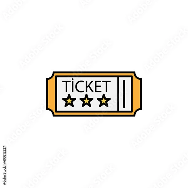 Fototapeta ticket line icon. Signs and symbols can be used for web, logo, mobile app, UI, UX on white background.
