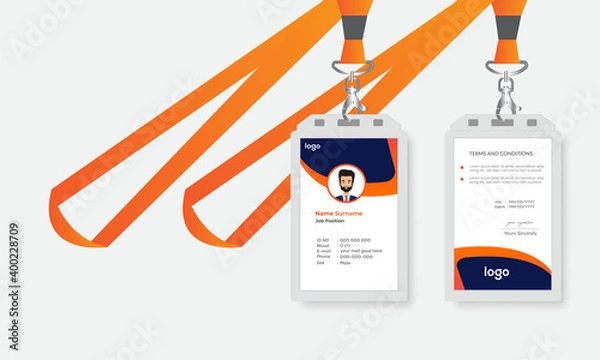 Obraz Yellow ID Card Design Template